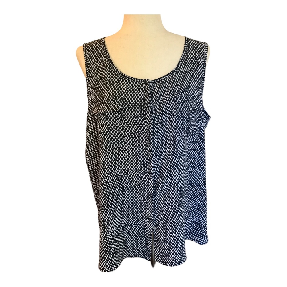 Chico’s Sleeveless Navy/White Blouse